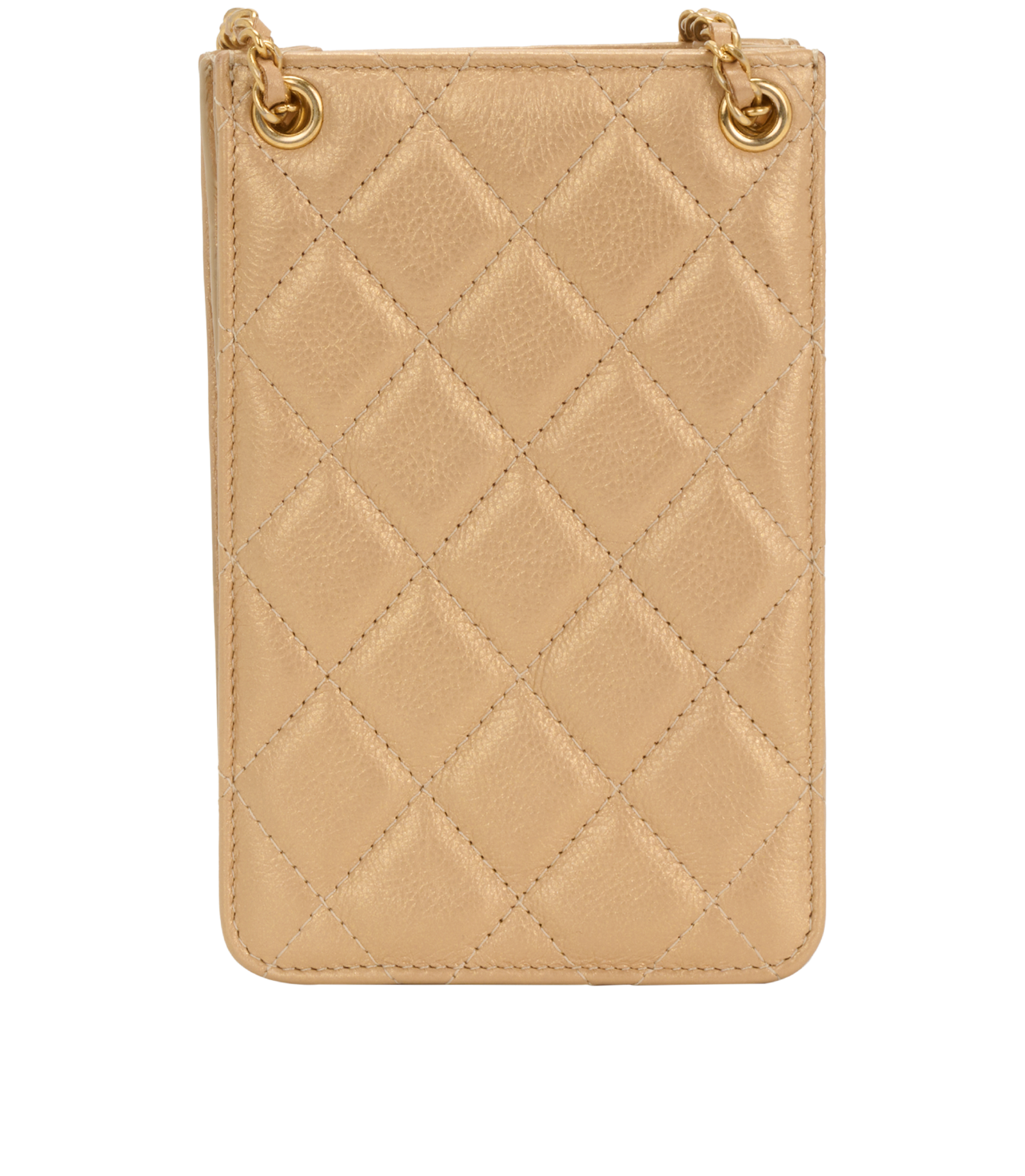 CC Charm Phone Holder Crossbody, &pound;850, Handbags, Gold, Leather, Back view